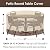 Vailge Round Patio Furniture Covers, 100% Waterproof Outdoor Table Chair Set Covers, Anti-Fading Cover for Outdoor Furniture Set, UV Resistant, 62"DIAx28"H,Beige & Brown