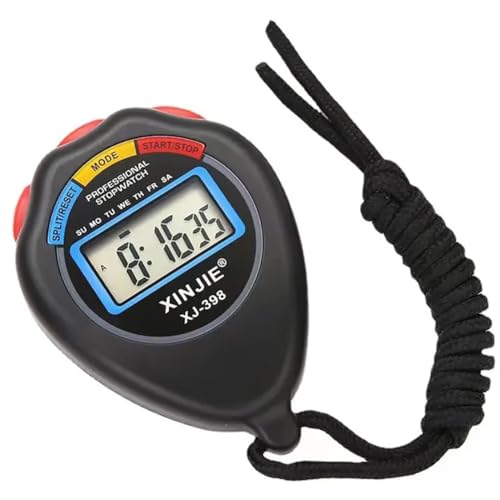 Digital Water-Proof Stop Watch - Multifunctional Sports Stop Watch for Swimming, Running, Basketball and Football - LCD Display Chronograph with Alarm Clock (Black) - Image 2