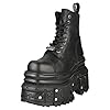 New Rock Botas MILI083CCT-C4 Unisex Cuero Negro Metálico Plataforma Militar