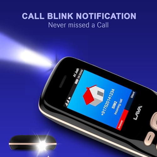 Image of Lava A1 Josh (with BOL Feature) Dual Sim Keypad Mobile Phone | Long-Lasting Battery |22 Launguages Read Support | Auto Call Recording | Call Blink Notification (Black Gold)
