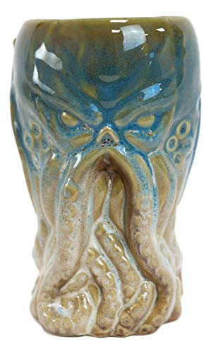 Ebros Nautical Cthulhu Cosmic Monster Giant Octopus Kraken Tall Mug 16oz Pint Ceramic Drink Beverage Mythical Fantasy Legend Drinkware (Blue)