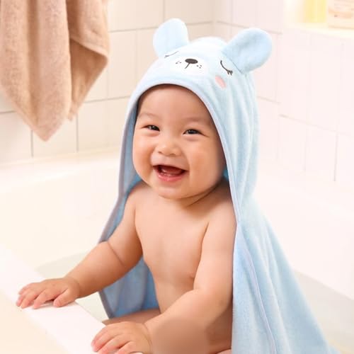 Serviette de bain pour bébé douce serviette bain à capuche polaire corail 2pcs