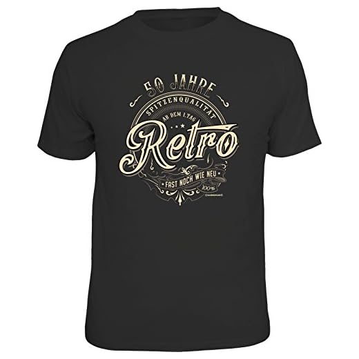 RAHMENLOS Original Geschenk T-Shirt zum 50. Geburtstag: 50 Jahre Retro, Fast noch wie neu! S