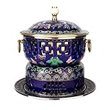 Beau motif : Marmite chinoise en cuivre avec un extérieur en émail de style chinois et un intérieur en cuivre, cette marmite allie parfaitement tradition et savoir-Faire moderne pour offrir une expérience culinaire rafraîchissante. Convient pour la maison, les restaurants, etc.