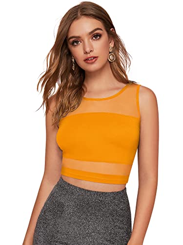 Image of LONDON BELLY Women's Polyester Crop Top with Round Neck Sleeveless Solid Pattern and Crop Length | Womens Crop Tops | Summer Fashion Top Stylish Look