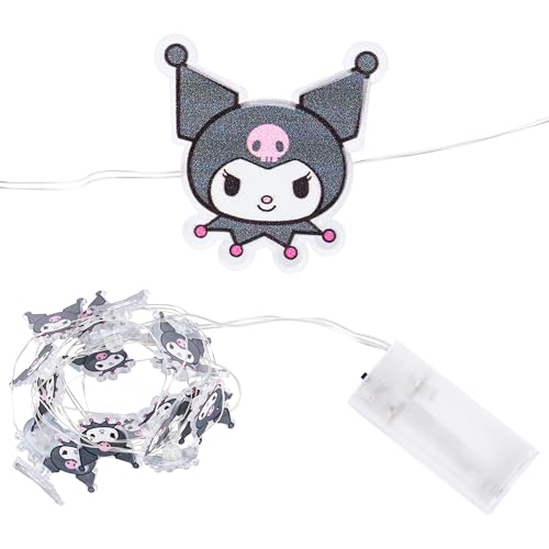 Silver Buffalo Sanrio Hello Kitty and Friends Kuromi 20ct Decorative String Lights, 7 Feet Long, Battery Powered (2 AA Batteries Included), Cool White LED, Indoor Use Only