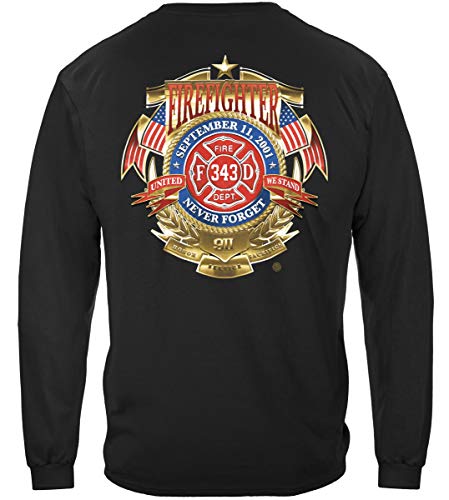 Erazor Bits Firefighter Long Sleeve Badge of Honor Large Black
