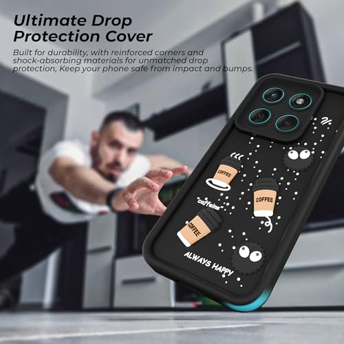 Image of A rtistque Back Cover Case for Motorola Moto Edge 60 Fusion | Edge 60 5G | Cute Fun Cartoon 3D | Silicone Case | Camera Protection | Shock Proof Cover | Motorola Edge 60 Fusion Back Cover - Black