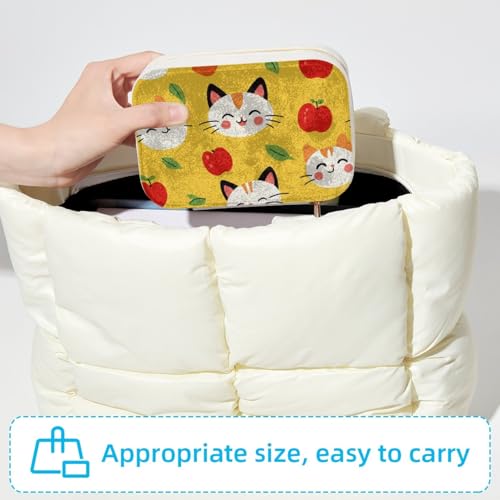 Boîte à bijoux portable chat jaune, finitions soignées pour bagues - 6