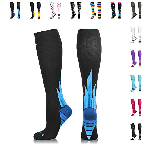 NEWZILL Compression Socks (20-30mmHg) for Men & Women (i-Ice, Medium)