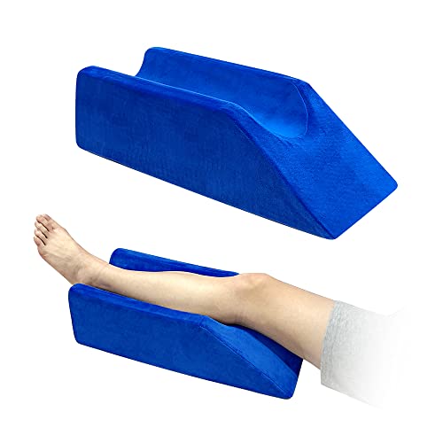 Leg Elevation Pillow Wedge Knee Foam for Sleeping Ankle Post Surgery Foot Leg Rest Pillows Knee Support Cushion Medical Pillow Leg Elevator Bed Positioning Wedge Surgery Recovery (Blue, 50cm Long)