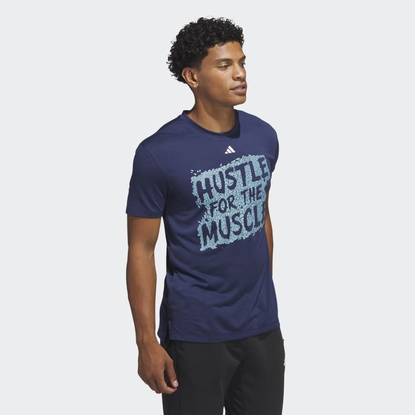 adidas Men's Hustle for The Muscle AEROREADY Short Sleeve Graphic Training Tee4