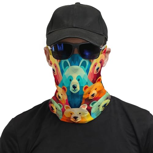 Neck Gaiter Face Mask Multifunctional Colorful Flowers Butterflies Print Uv Mask Face Cover for Sun Protective3