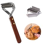 Coat King Rake Pet Undercoat Rake, 14 Teeth Professional Pet Dematting Comb Grooming Stripping Tool for Dogs and Cats (Small)