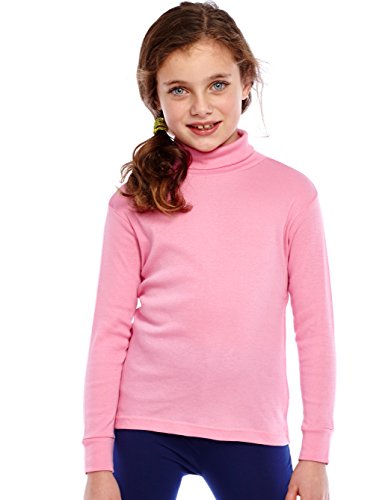 Image of Leveret Girls Boys & Toddler Solid Turtleneck 100% Cotton Kids Shirt (2 Toddler-14 Years) Variety of Colors
