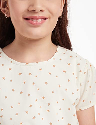 Image of Amazon Brand - Jam & Honey Girl's 100% Soft & Pure Cotton Comfortable and Stylish Printed Woven Dress with Short Sleeves and Belt - Perfect for Every Occasion