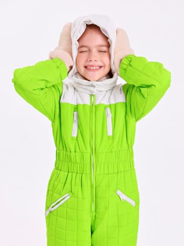 Image of Haloumoning Kid Snowsuit Girls Hooded Waterproof Insulated Ski Suit