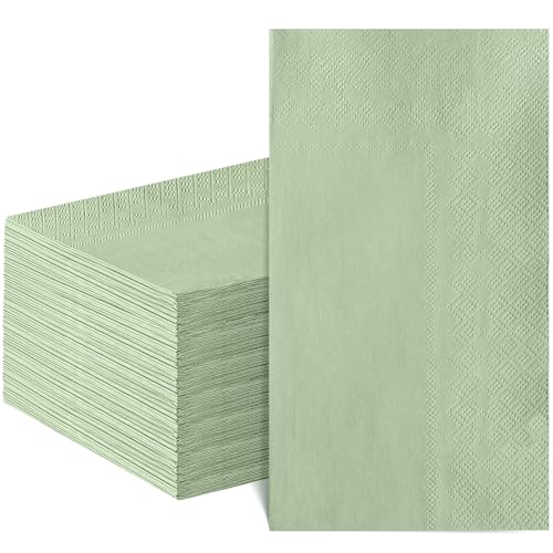 NatNarr 60 Pcs Sage Green Napkins Disposable Easter Sage Green Dinner Napkin Decorative Guest Bathroom Napkins Green Napkin for Wedding, Baby Shower, Bathroom, Kithchen