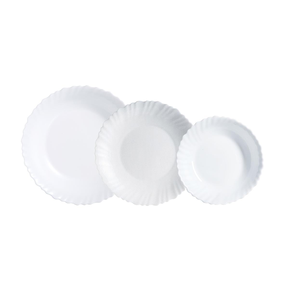 Luminarc Feston Vajilla Opal 18 Piezas - 6 Personas Opal Apto Microondas Apto Frigorífico Apilable