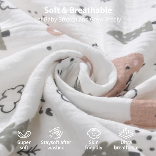 Image of Rayon from Bamboo Swaddle Blankets for Newborn,2 Pack Breathable Soft Receiving Blanket,Large 41 x 41 inches Swaddle Wrap Burping Clothes,Essentials Infant Shower Items(Christmas Bear & Green Bear)
