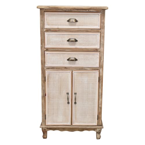 Image of LKTART 55 inch Tall Solid Wood Kitchen Pantry Storage Cabinet with Drawers | Solid Wood Frame;Farmhouse /French Country Narrow Corner Glass Display Cabinet;Narrow Storage Cabinet;Tall Accent Cabinet