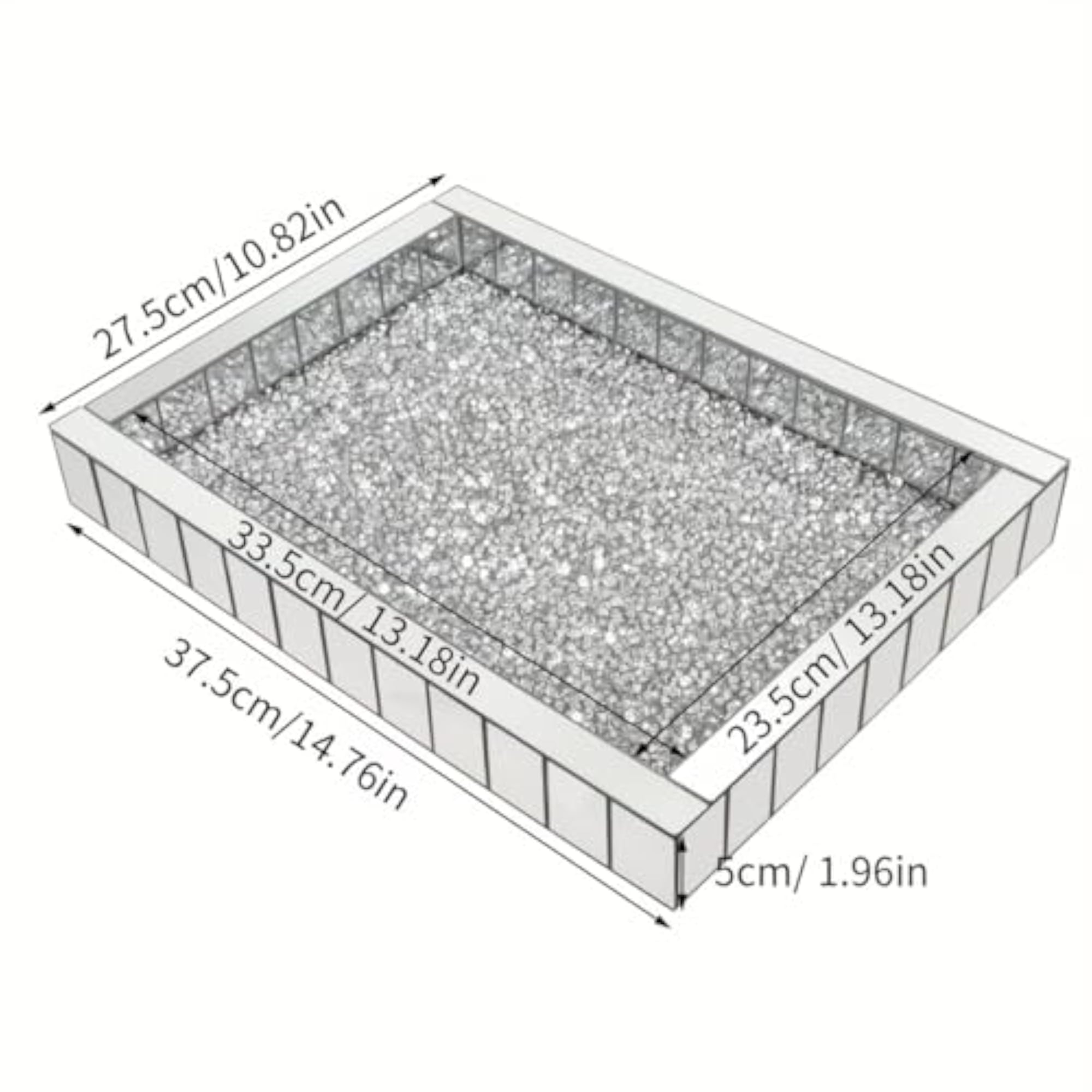Luxury Crystal Crush Mirrored Serving Tray