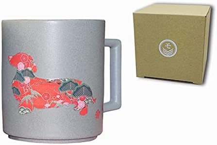 丸モ高木陶器温感マグ犬マグダックス（グレー）マグカワイイ 犬好き マグカップ マジック祝いギフト 贈り物 プレゼント母の日 父の日 結婚祝い  プレゼント コーヒーお茶敬老の日退職祝い (犬マグダックス（グレー）)