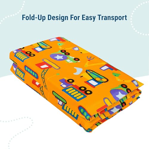 Image of Wildkin Kids Microfiber Nap Mat Cover - Soft, Durable & Fits 1.5 inch Vinyl Sleep Mats (Under Construction)