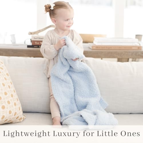 Image of SARANONI Bamboni Baby Blanket | Luxury Plush Super Soft Blanket | Breathable Comfort Infant Baby Blankets for Boys & Girls | Light Blue, Mini - 15 inch x 20 inch