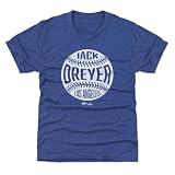 500 LEVEL Jack Dreyer Los Angeles Vintage Baseball Youth Shirt (Tri Royal, 10-12Y Large)