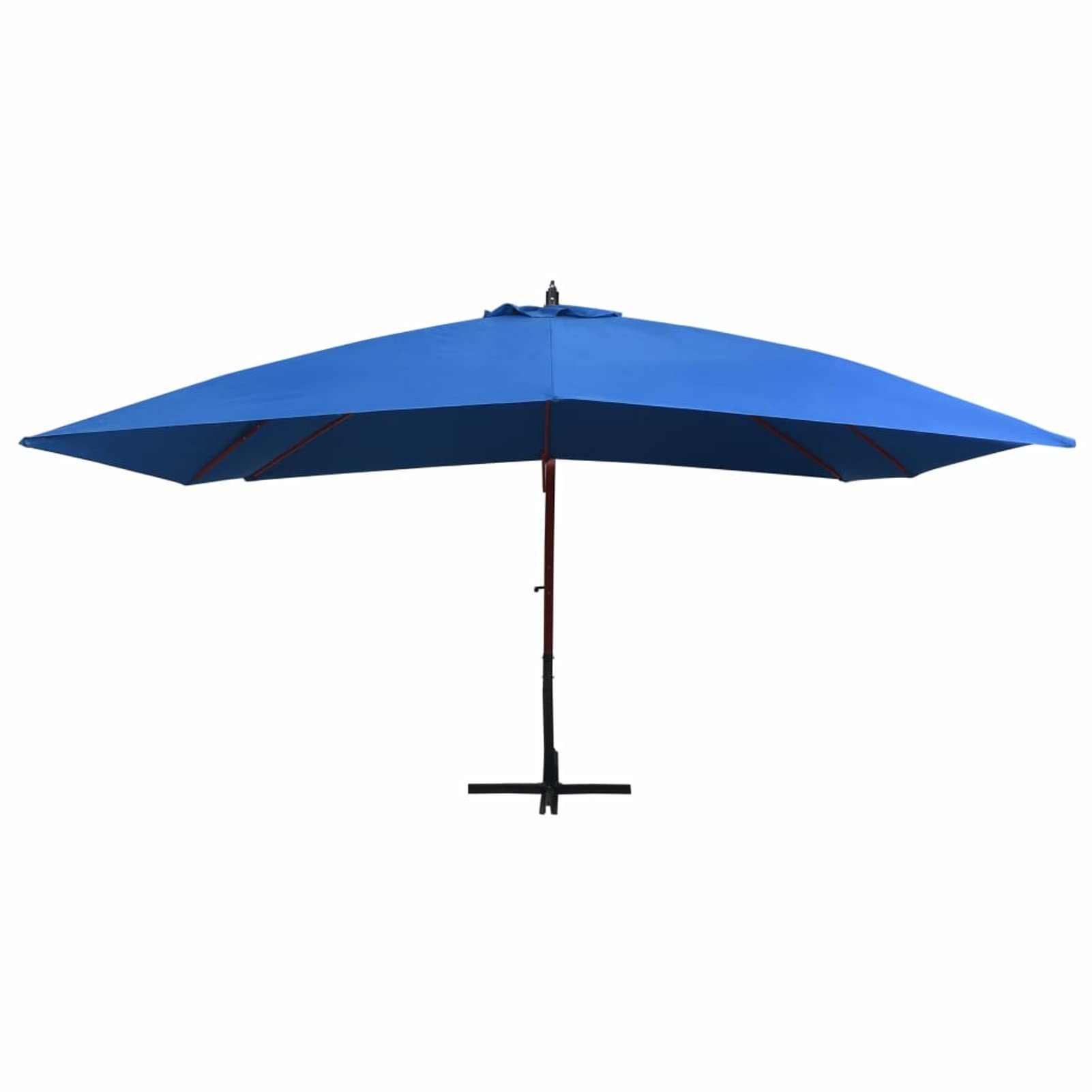 Homgoday Sombrilla de jardín Colgante con Palo de Madera Azul 4x3 m Sombrilla Terraza Exterior, Sombrilla Jardín Grande Orientable Jardín Parasol Balcón