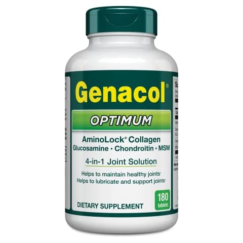 Genacol Glucosamine, Chondroitin, MSM and Collagen Joint Support Supplement for Men & Women Joint Health Patented Formula | Glucosamina Condroitina y Colageno Optimum 180 Tablets Cover