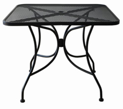 Oak Street Manufacturing OD3030 Square Black Mesh Top Outdoor Table, 30" Length x 30" Width