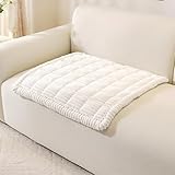 OstepDecor Couch Arm Cover, Arm Chair Cover, Headrest Backrest Armrest Covers for Dogs Cats Pet Loveseat Recliner Leather L Shaped Sofa (27.6' x 27.6', White)