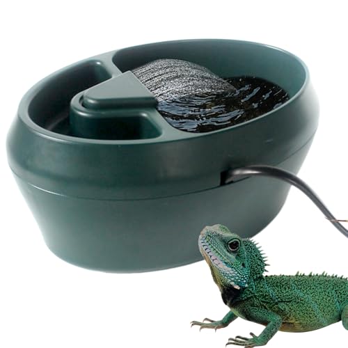 Bac à eau pour reptiles, lézards - Fontaine cascade serpent avec pompe - 2 en 1 - Accessoire d'alimentation pour serpent, tortue