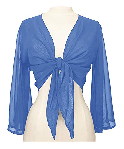 Image of Indian Trendy Women's Flair Wrap Tie Top Chiffon Choli Blouse Belly Dance Gypsy Bolero Shrugs Cardigan