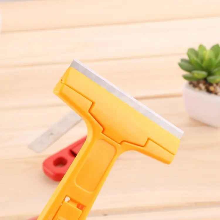 Heavy Duty Tile Scraper Tool with 4 Replaceable Blades | Multi-Surface Razor Scraper for Tile, Glass, Floors, Wallpaper & Windows