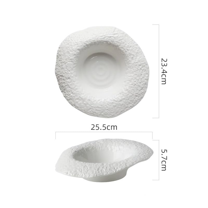 TEESONG Talerz obiadowy, talerze, 20 cm, ceramiczna salaterka, specjalny kształt, kreatywny, głębokie danie, warzywa, zachodnia restauracja makaron, serwis kuchenny zastawa stołowa talerz obiadowy do