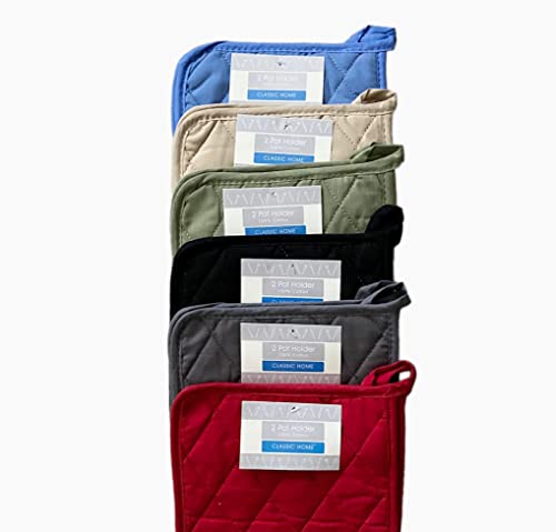 12 Pack Square Pot Holders 100% Cotton Heat Resistant Hotpads For Cooking Kitchen Potholder Set Trivet For Cooking Baking Camping House With Hanging Loops, Size: 8X8Inch, Machine Washable #TOP3