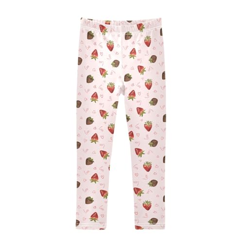 Berry Chocolate Girls Leggings,Workout Leggings for Girls Toddler Athletic Legging Size for 3-10T