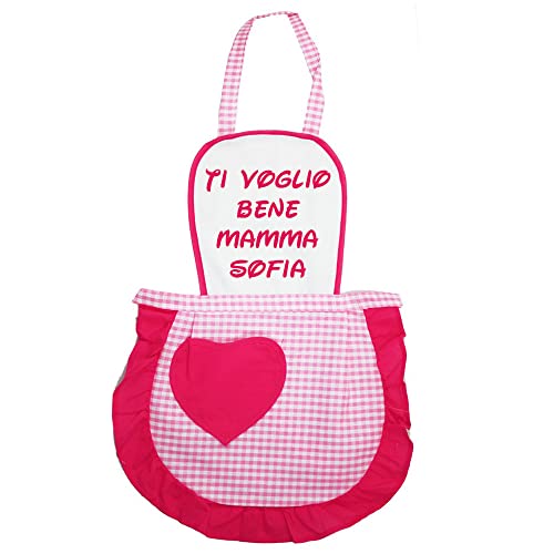 MAGIE DI CASA Delantal personalizado adulto 50 x 62 cm delantal cocina algodón 100 % Made in Italy (Q.DO_FX_TVB PERS) Cover