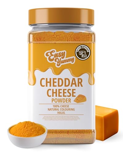 EASY YUMMY - Cheddar Cheese Powder 300g – Instant Cheese Flavour for Meals & Snacks – Always Ready, No Fridge Needed – Made in Europe from 100% Real Cheese – Natural Colouring