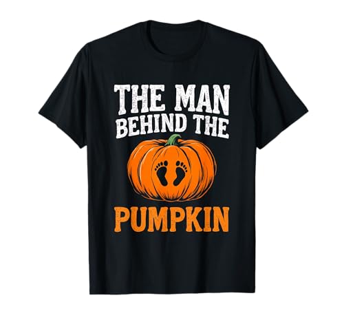 Man Behind The Pumpkin Funny Spooky Dad Halloween Costume T-Shirt