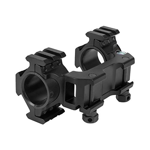 Rail Picatinny de Anillo Doble con Nivel de Burbuja para Airsoft Tactico Accesorios Rifle y Armas Montaje de Alcance Soporte de Visor, Linterna Riel Carril Adaptador Weaver