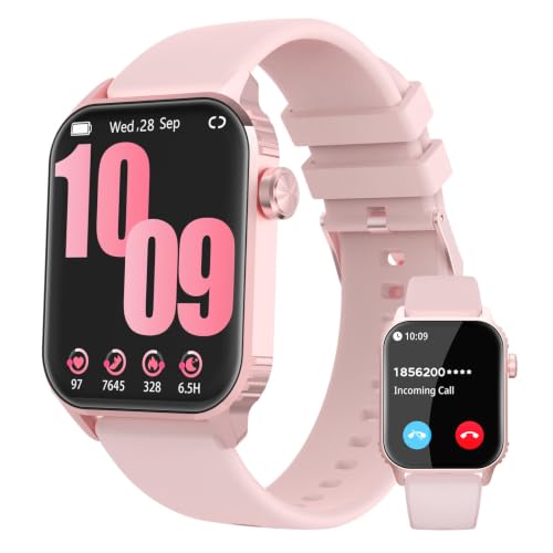 Image of Smart Watches for Women Men, 120 Sports Modes Smartwatch with 1.83 inches HD Display, Heart Rate /Sleep Monitor, IP67 Waterproof, Bluetooth Call & Music Control for iPhone /Android (Pink)