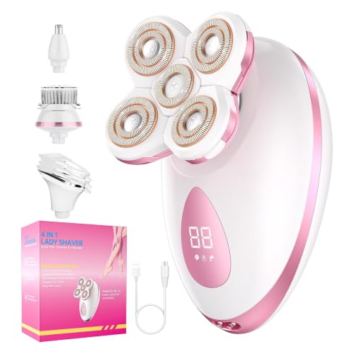 5-in-1 Lady Shavers for Women, Ladies Razors Electric Womens Razor - Cherry