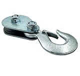 0.8 Ton Slip Hook Slip Clevis Pulley Hook Snatch Block with Hook,Single Pulley Lifting Block Heavy Duty Pulley for Lifting,Pulley with Hook for 1/2 in Cable