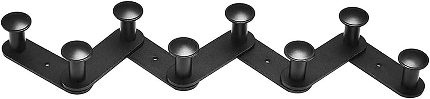 Coat Hooks Wall-Mounted Space-Saving Hanger Modern Sleek Clothes Hooks Stretchable Folding Hanger Hook Shelves for Hanging Kitchen Bathroom Coat Rack (S B)