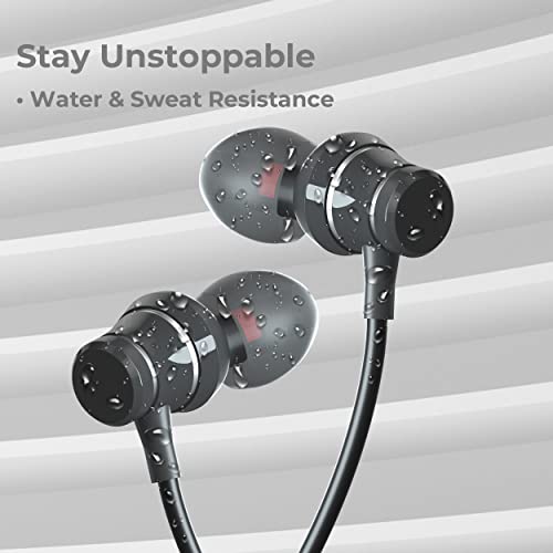 Image of Foxin FoxBeat 205 Bluetooth V5.0 Wireless Headphones with Hi-Fi Stereo Sound, 60Hrs Playtime,in Line Mic Neckband, Sweat-Resistant Magnetic Earbuds, Voice Assistant & Mic, Made in India