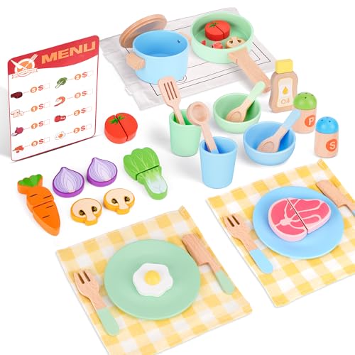 Wooden Play Food Kids Cooking Sets